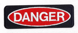 Danger - Logo Iron On Sew On Embroidered Patch 3&quot;x 1&quot; - $3.99