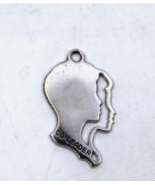 Co Leader Silhouette Silver Color Metal Collectible necklace Charm Vinta... - £11.03 GBP
