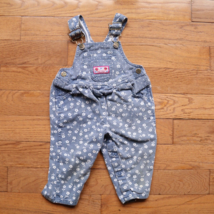 Vintage OKIE DOKIE children’s overalls sz 18 months blue jean floral denim bibs - £16.87 GBP