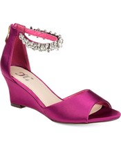 Journee Collection Connor Women Wedge Heel Ankle Strap Sandals US 8M Fuchsia - £30.07 GBP