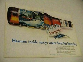 1967 Print Ad Hamm&#39;s Beer Cold Bottle Canoe in Stream - £11.85 GBP