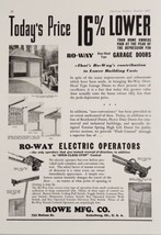 1937 Print Ad Ro-Way Over-Head Type Garage Doors &amp; Electric Openers Galesburg,IL - £16.45 GBP