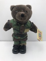 Vtg Bear Forces Of America U.S. ARMY RANGER 11” Brown Teddy Bear Plush 1989 - £11.39 GBP