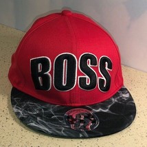 SOLE ADDICTION BOSS HAT SNAPBACK NEW STICKER SMOKE CAMOUFLAGE DESIGN RED... - £11.13 GBP