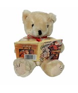 Wang&#39;s International Tan Christmas Teddy Bear Reading Book Jointed 6&quot; - £26.33 GBP