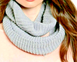 Scarf Grey Knitted Infinity So Soft 50 in x 9 in Acrylic NEW - £6.72 GBP