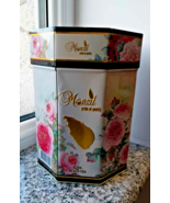 Beautiful Tin Metal Tea Box, Container with Roses - $676.66 MXN