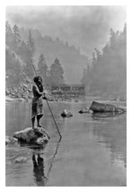 Hupa Native American Man Spear Fishing A Smokey Day In The Sugar Bowl 4X6 Photo - £6.27 GBP