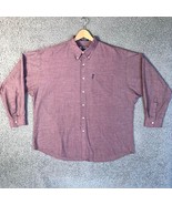 Chaps Ralph Lauren Button Down Shirt Men 2XL XXL Burgundy Preppy Chest 58” - $16.28