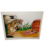 Miwok Coyote Creation of Man Drawing Print Terrie Smith Art 2001 Little Paw - €79,64 EUR