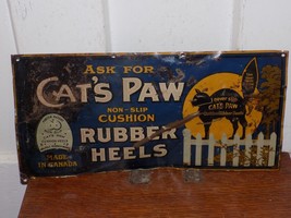 Vintage Cat’s Paw Rubber Heels Tin Sign - $15,496.65 MXN
