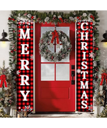 Christmas Decorations Outdoor Yard Front Porch Sign Set, Red Black Buffa... - €14,40 EUR