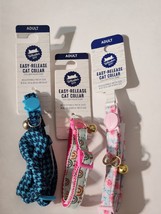 Lot Of 3 Whisker City Easy-Release Cat Collars Size 8-12&quot; New No Substitutions - £10.12 GBP