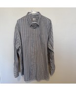 Peter Millar Shirt Mens Size XXL Blue/Brown Plaid Long Sleeve Button Down - $14.36