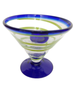 Kosta Boda Royal Caribbean Cruise Cobalt Lime Green Swirl Martini Cockta... - £11.53 GBP