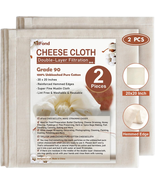 eFond Cheese Cloth, 20x20Inch Hemmed Cheesecloth for Straining 2 Pieces ... - £10.35 GBP
