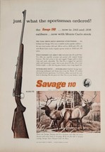 1958 Print Ad Savage 110 Bolt-Action Rifles Bull Elks in Woods Chicopee ... - $21.58