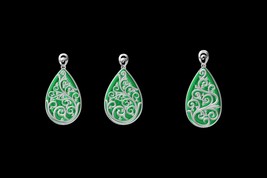Gardens of Eden Earrings and Pendant Set (with Hand Carved Burmese A-Jadeite, 18 - £7,088.26 GBP
