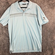 Travis Mathew Polo Shirt Mens XXL Light Blue Striped Idaho Club Peforman... - $14.43