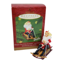 2000 HALLMARK MATTEL WINTER FUN BARBIE + KELLY DOLL KEEPSAKE CHRISTMAS O... - $5.70