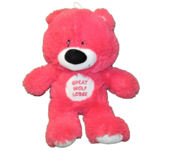 14&quot; Great Wolf Lodge Fiesta Pink Coral Teddy Bear Stuffed Animal Logo Plush Toy - £8.44 GBP