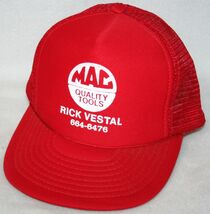Vintage 90s MAC TOOLS Red Mesh Snapback Trucker Hat/Cap Local Retailer - $14.84