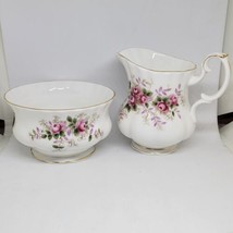 Vintage Royal Albert Lavender Rose Pattern Creamer and Open Sugar Bowl Set - £30.50 GBP