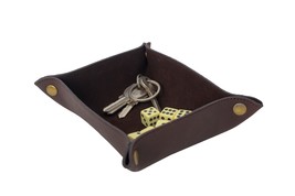Valet Tray, Leather Small Catchall Foldable Jewelry Travel Decorative Tray - $16.14