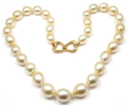Rare! Authentic Andrew Clunn 18k Yellow Gold Golden Tahitian Pearl Necklace - £7,117.84 GBP