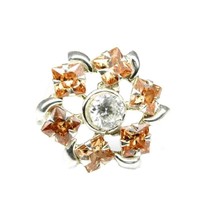 Marigold Indian 925 Sterling Silver Brown White CZ Corkscrew nose ring 22g - £11.39 GBP