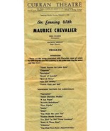 An Evening with Maurice Chevalier Program Curran Theatre San Francisco 1960 - £13.94 GBP