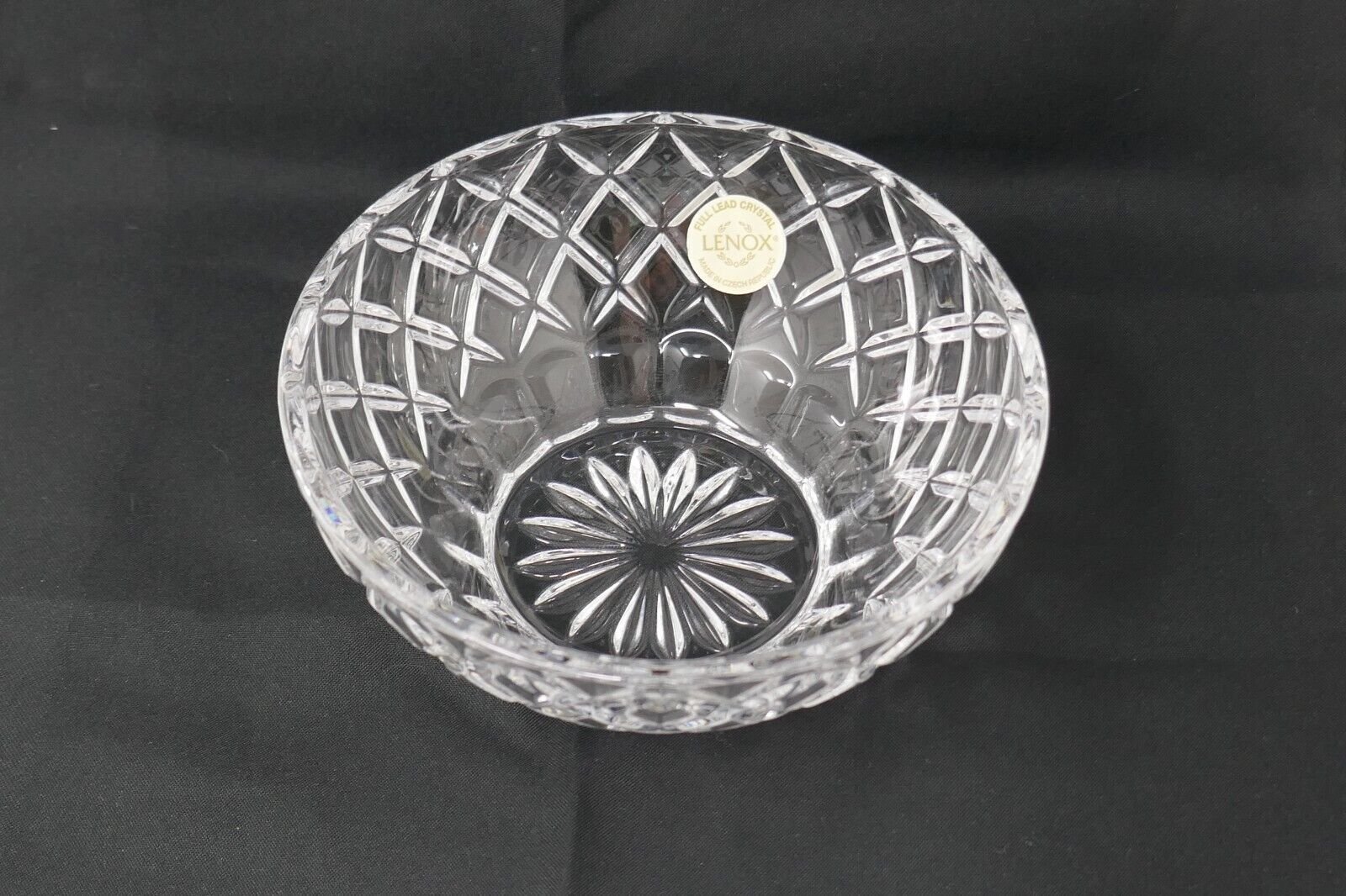 Lenox Lead Crystal Diamond 5&quot; Candy Nut Dish Bowl Czech Republic - $19.99