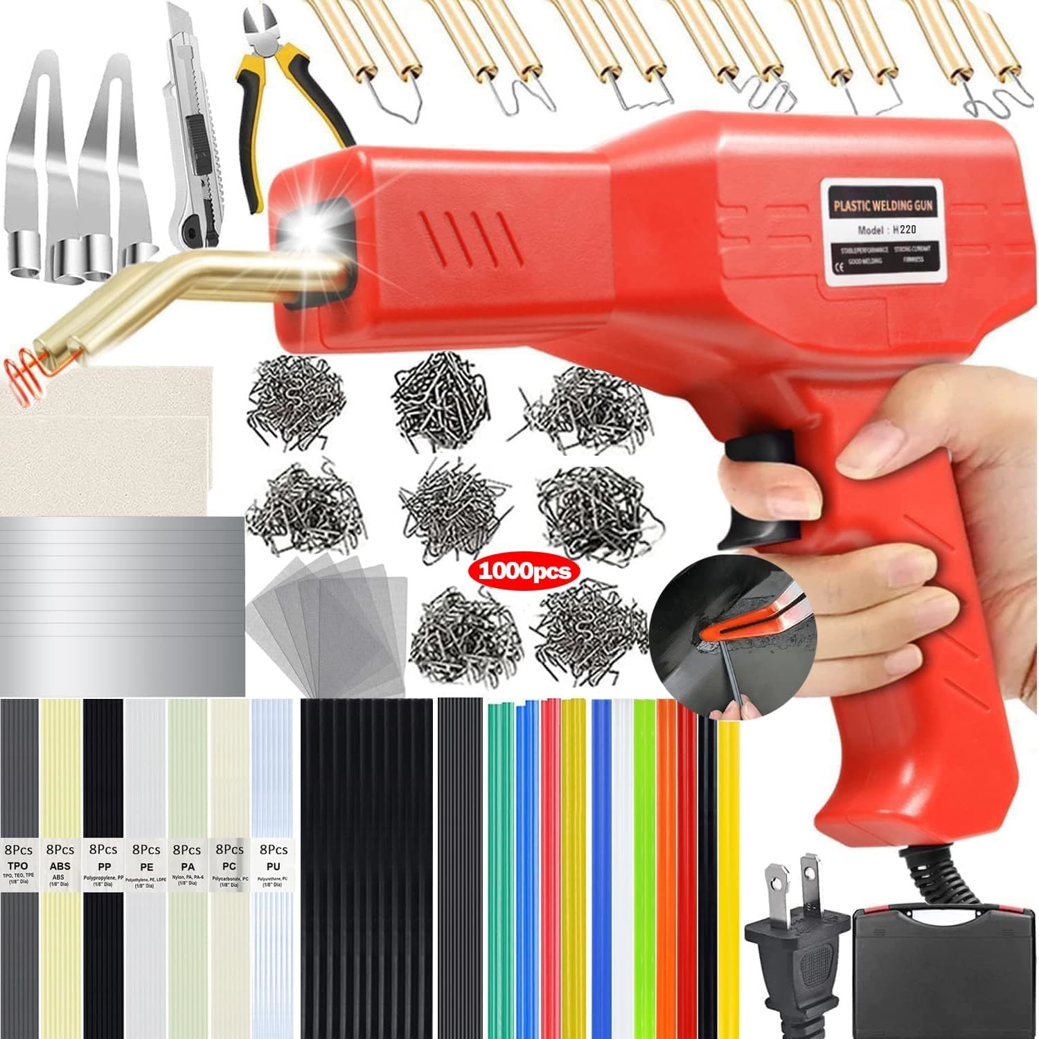  220W Plastic Welder, 2 in 1 Welding Kit Repair Red  - $80.23
