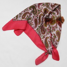 Liberty Of London Vintage Silk Neck Scarf Paisley Pink Green Art To Wear 26X27 - £35.14 GBP