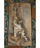George Marincu Signed Drunk Man Wooden Figurine Wall Plaque Sculpture Ra... - €120,65 EUR