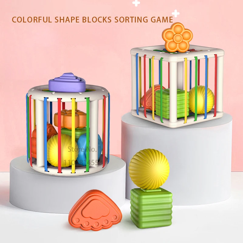 Colorful Shape Sorting Game Sensory Toddler Baby Toys Montessori Educational - £8.52 GBP+
