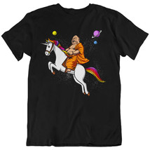 Buddha Riding Unicorn Funny Fantasy Buddhist T-Shirt - £22.73 GBP