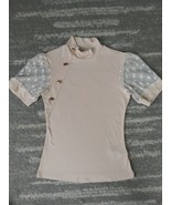 SHEIN Privé Swiss Dot Stand Collar T-Shirt - £6.28 GBP