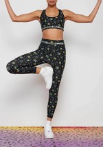 Adam Selman Sport Carbon38 Black Wildflower Hi Rise Leggings AND Bra SET... - $140.00