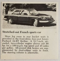 1965 Magazine Photo Panhard 24-BT Berline French Car 2 Cyl 60-hp 100 MPH - £6.37 GBP