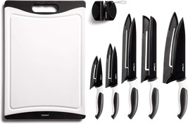 Eatneat 12-Piece Kitchen Knife Set - 5 Black Stainless Steel Knives With - $39.99