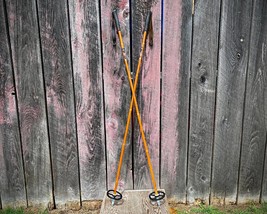 Vintage Sparta Bamboo Nordic Ski Poles Made In Norway Antique Wooden - £77.68 GBP