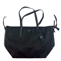 Botkier New York Black Nylon Tote Vegan Leather Trim Zipper Shoulder Bag NEW - $18.60