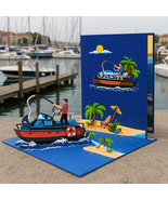 Fishing boat pop-up greeting card 15cm x 20cm UK sales only - $10.00