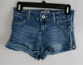 Amethyst Body Con Women&#39;s Whiskered Distressed Denim Booty Shorts Size 1 - £15.24 GBP