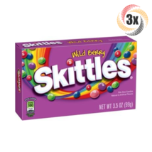 3x Packs Skittles Wild Berry Flavors Bite Size Theater Box Candy 3.5oz - £11.10 GBP