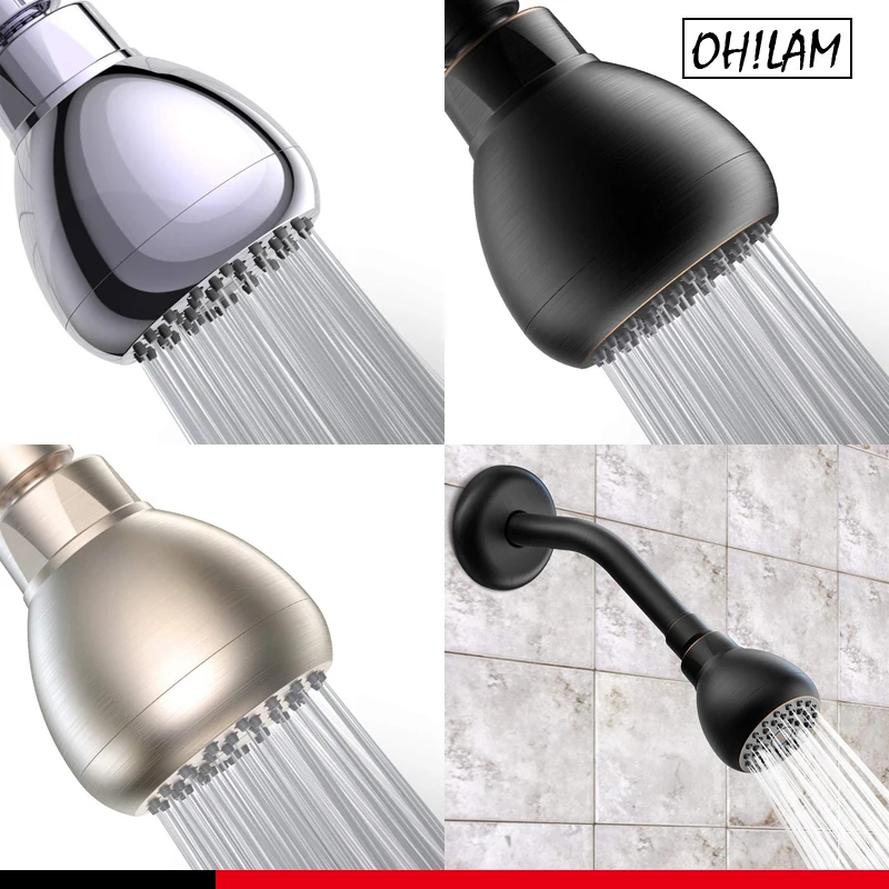 House Home WAA High Pressure Shower Head 3 Inch Anti-leak Fixed Chrome Showerhea - £34.59 GBP
