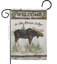 The Moose Lodge Garden Flag 13 X18.5 Double-Sided House Banner - £16.09 GBP