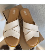 Born Ilana Leather Slide Sandal, Cushioned Padded, White Cream, Size 8, NWT - $69.00