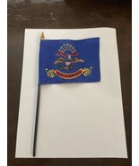 New North Dakota State Mini Desk Flag - Black Wood Stick Gold Top 4” X 6” - $10.90 CAD